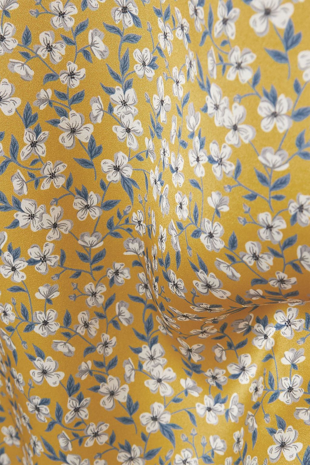 HORROR VACUI Vestia scalloped floral-print silk-satin midi dress