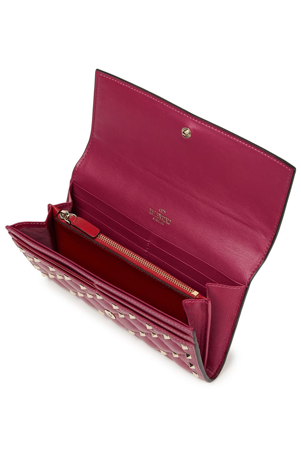 VALENTINO GARAVANI Rockstud Spike quilted leather wallet