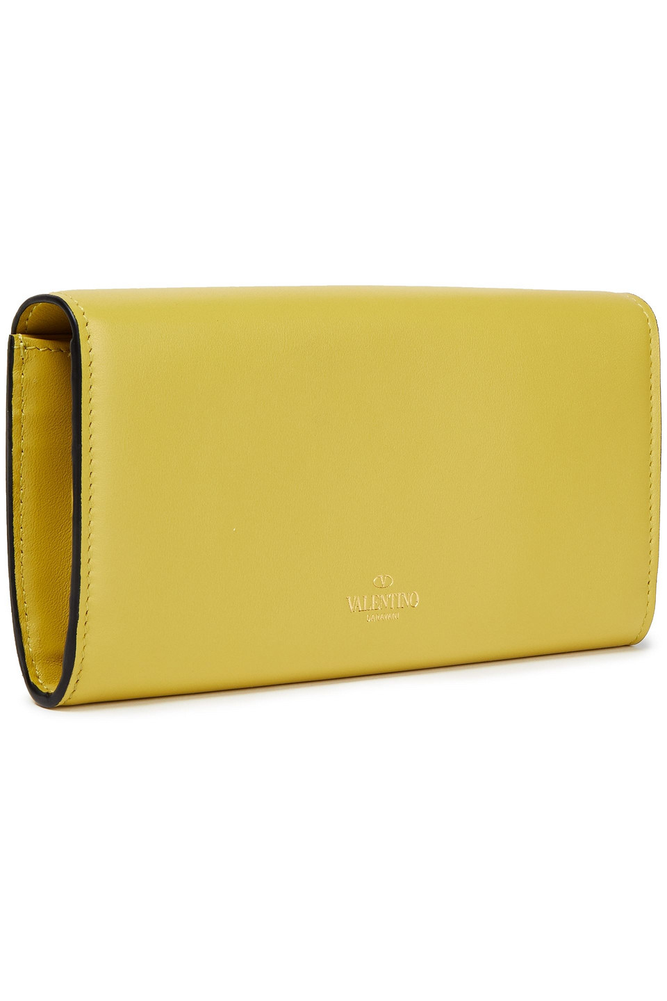 Valentino Garavani Rockstud Leather Wallet In Yellow