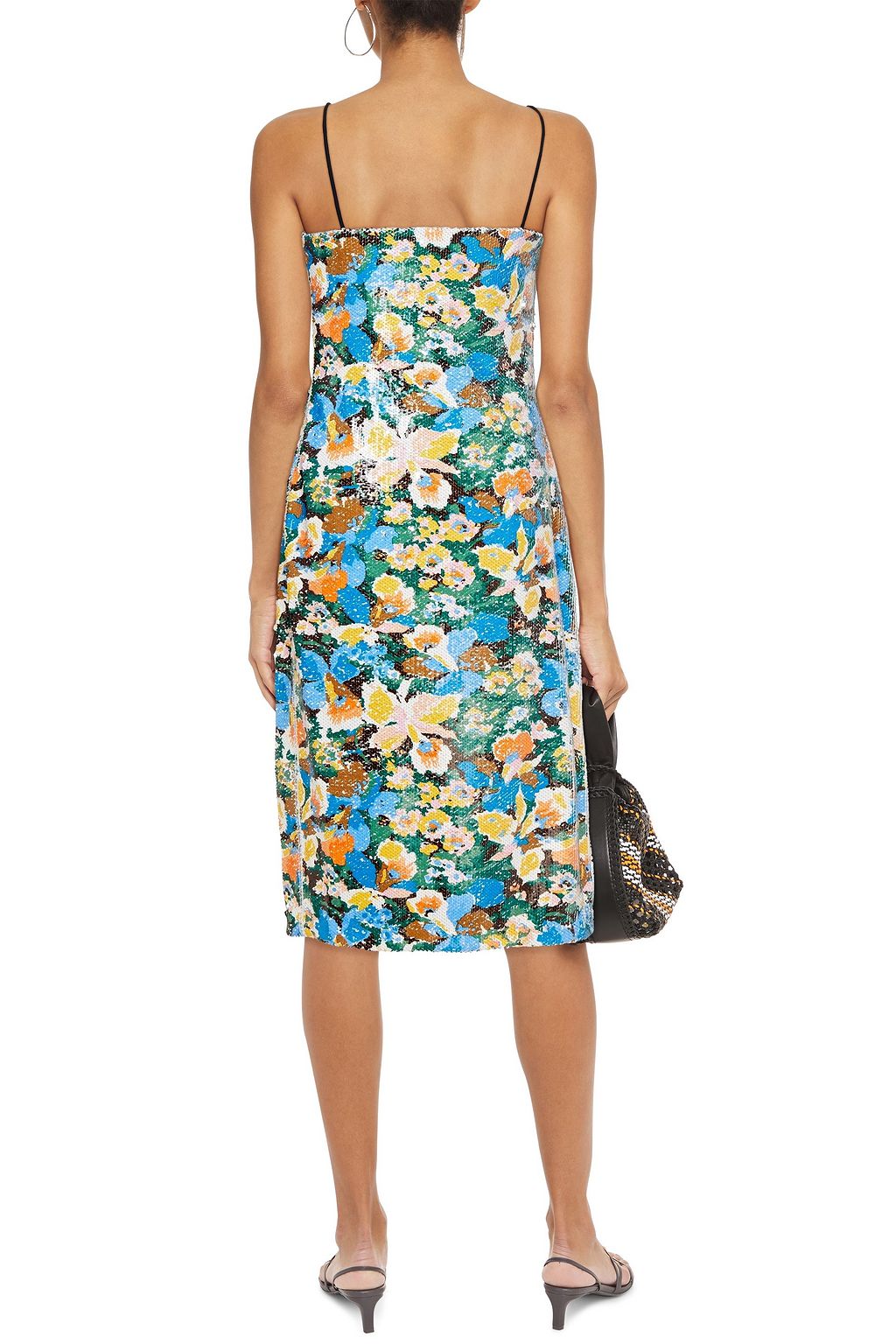 M MISSONI Floral-print sequined stretch-knit midi dress