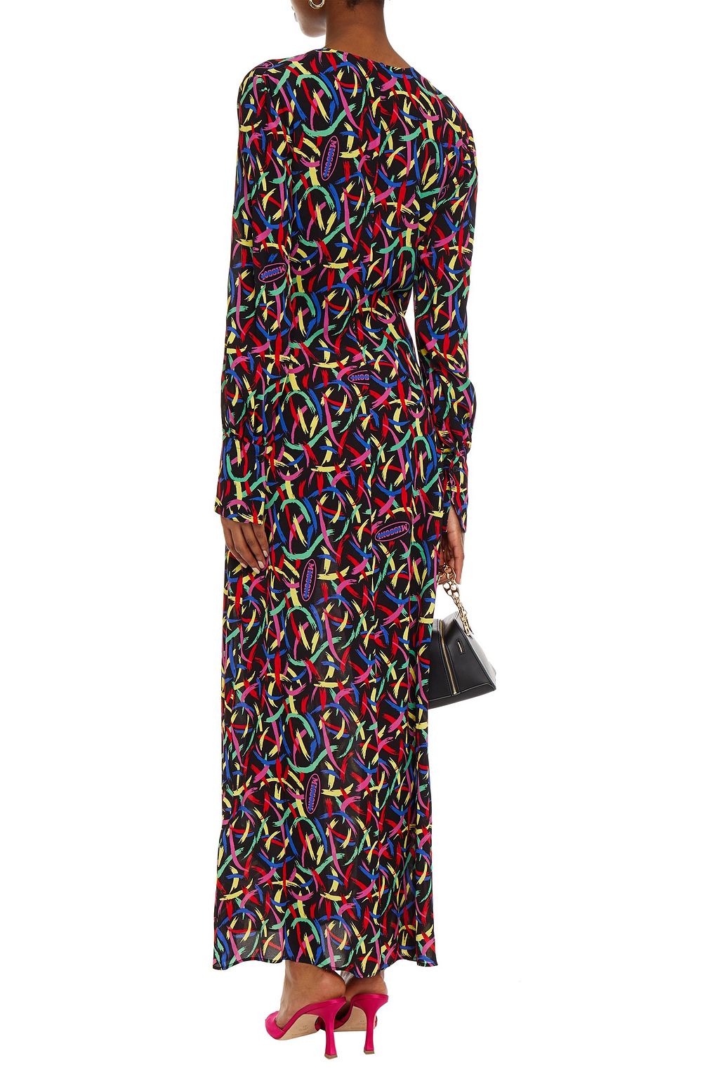 M MISSONI Tie-front printed stretch-crepe maxi dress