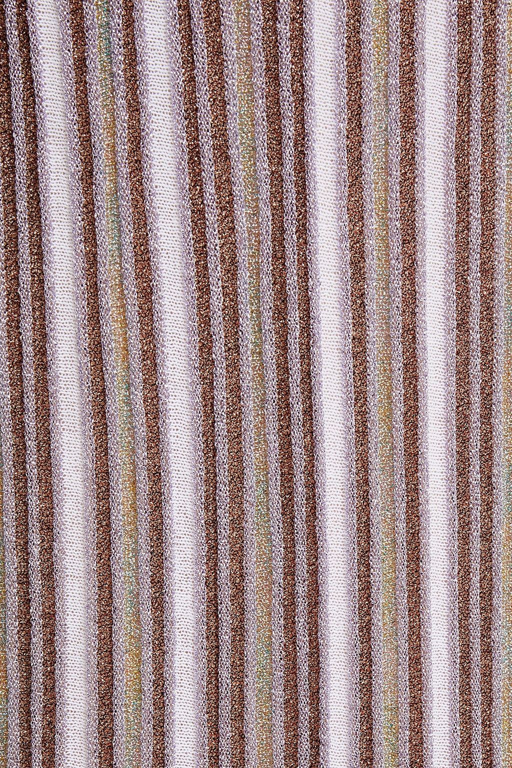 M MISSONI Metallic striped crochet-knit maxi dress