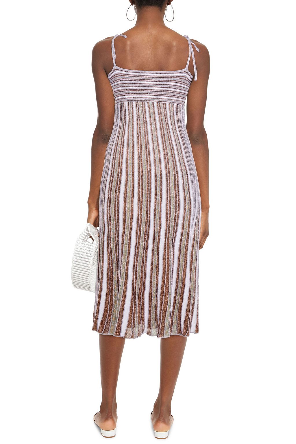 M MISSONI Metallic striped crochet-knit maxi dress