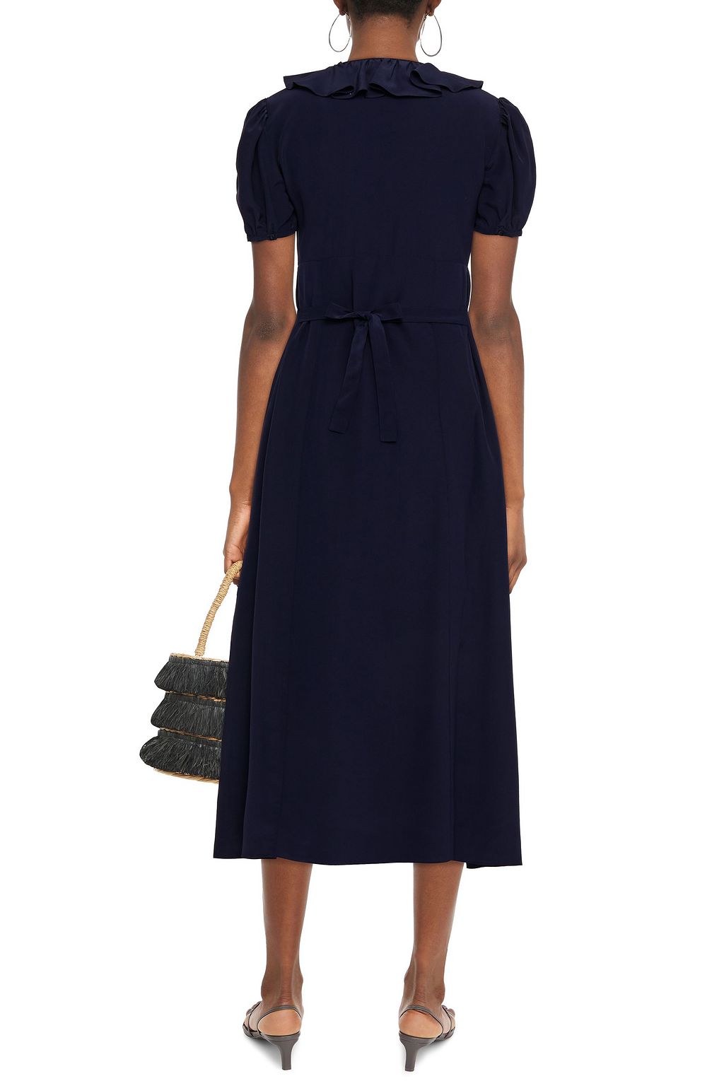 M MISSONI Ruffle-trimmed silk crepe de chine midi dress