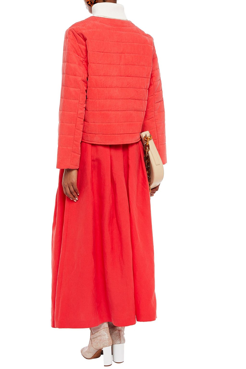 MARA HOFFMAN Tulay pleated Tencel and linen-blend maxi skirt
