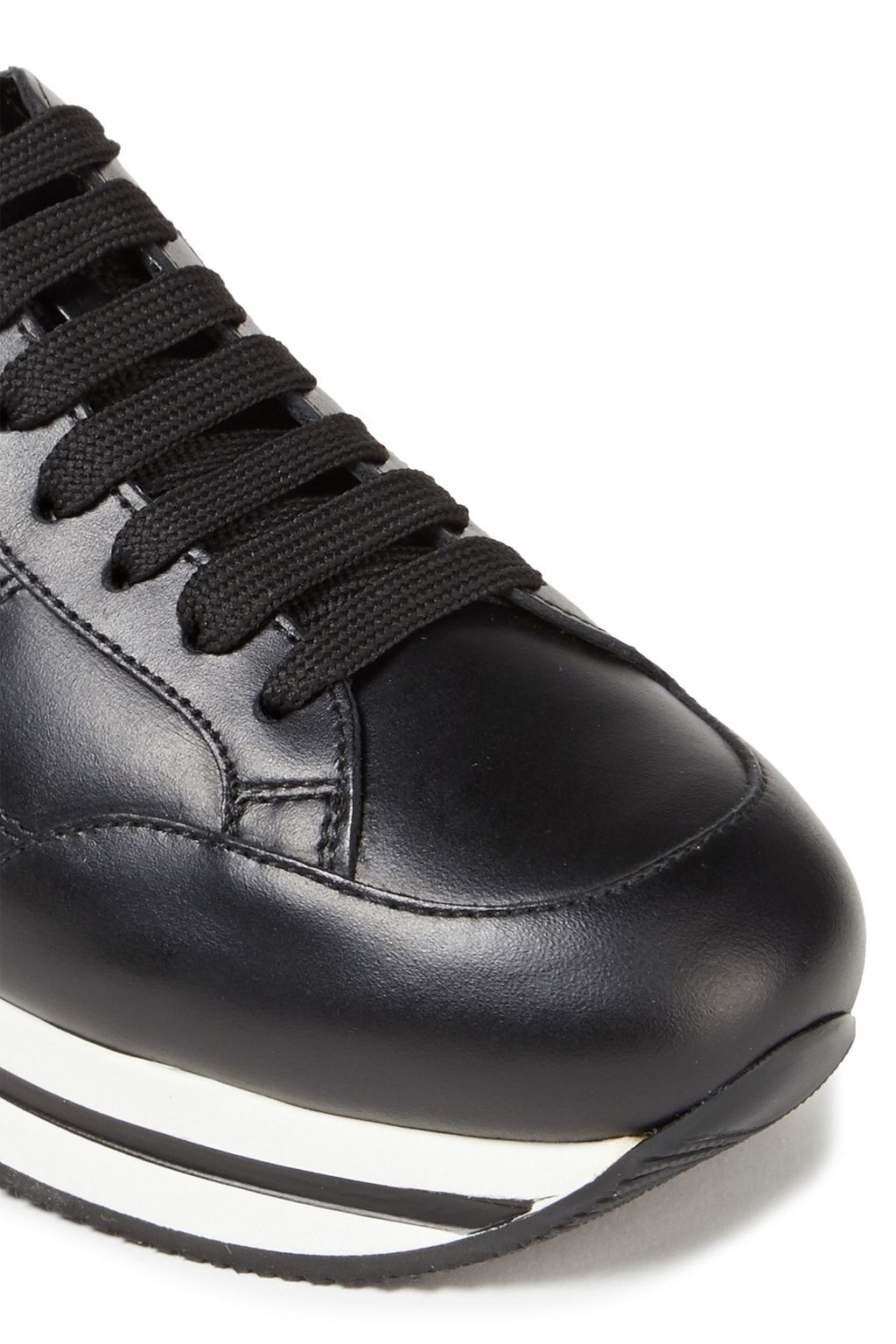 HOGAN Metallic-trimmed leather sneakers