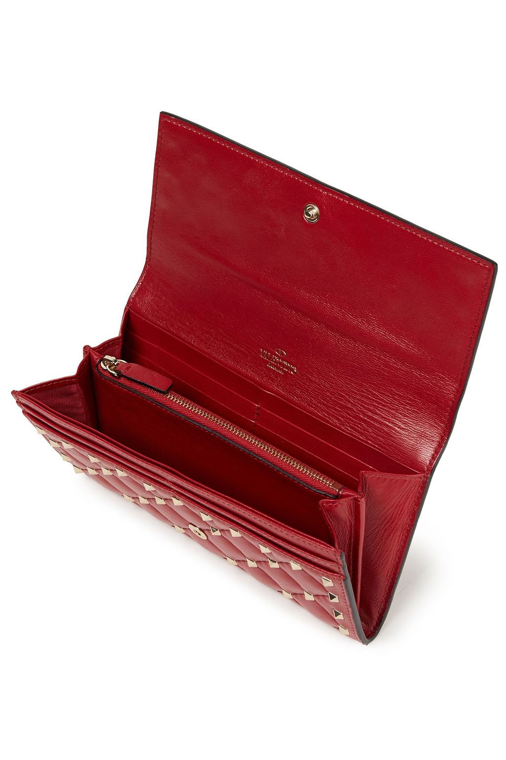 VALENTINO GARAVANI Rockstud Spike quilted leather wallet