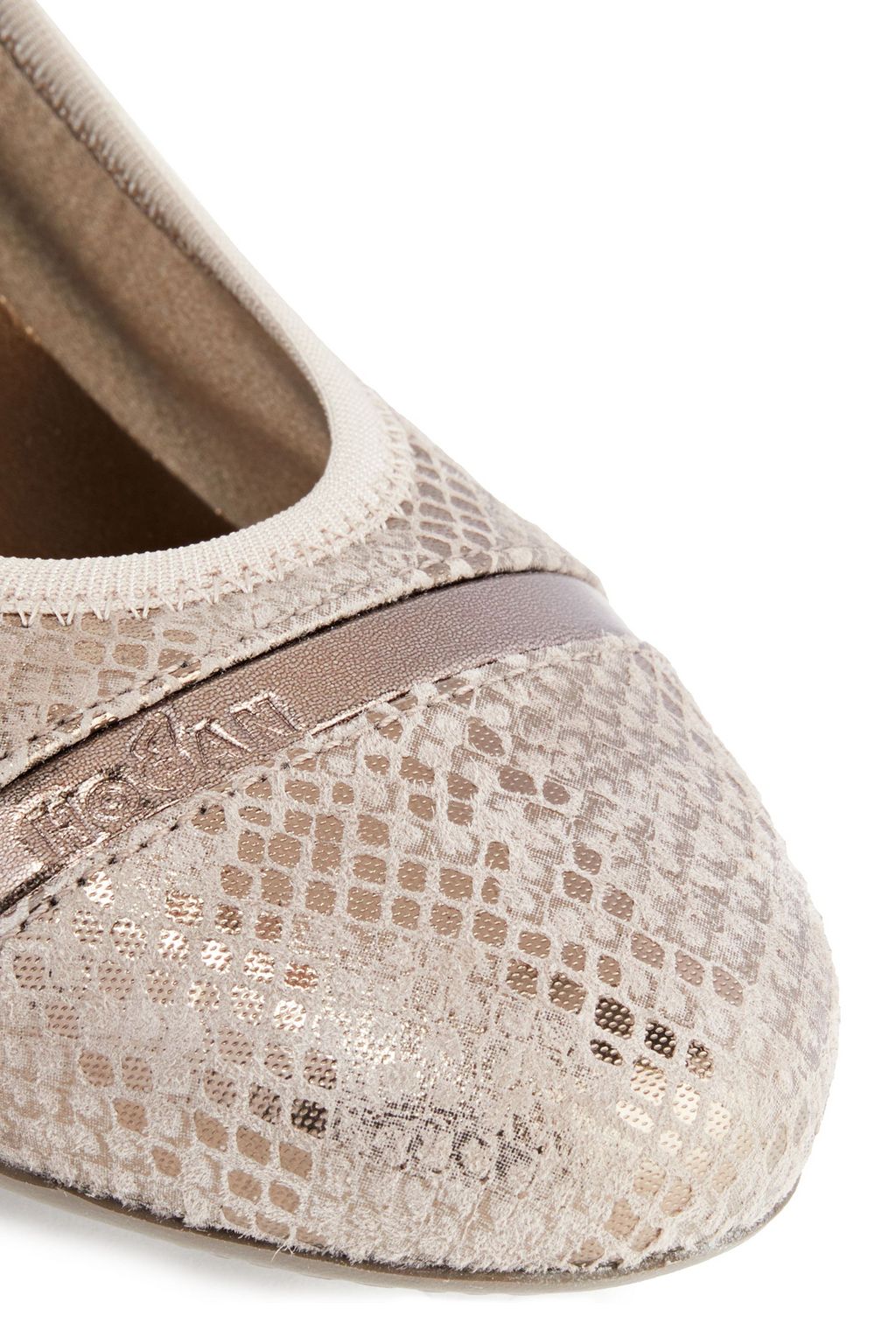 HOGAN Snake-print suede ballet flats