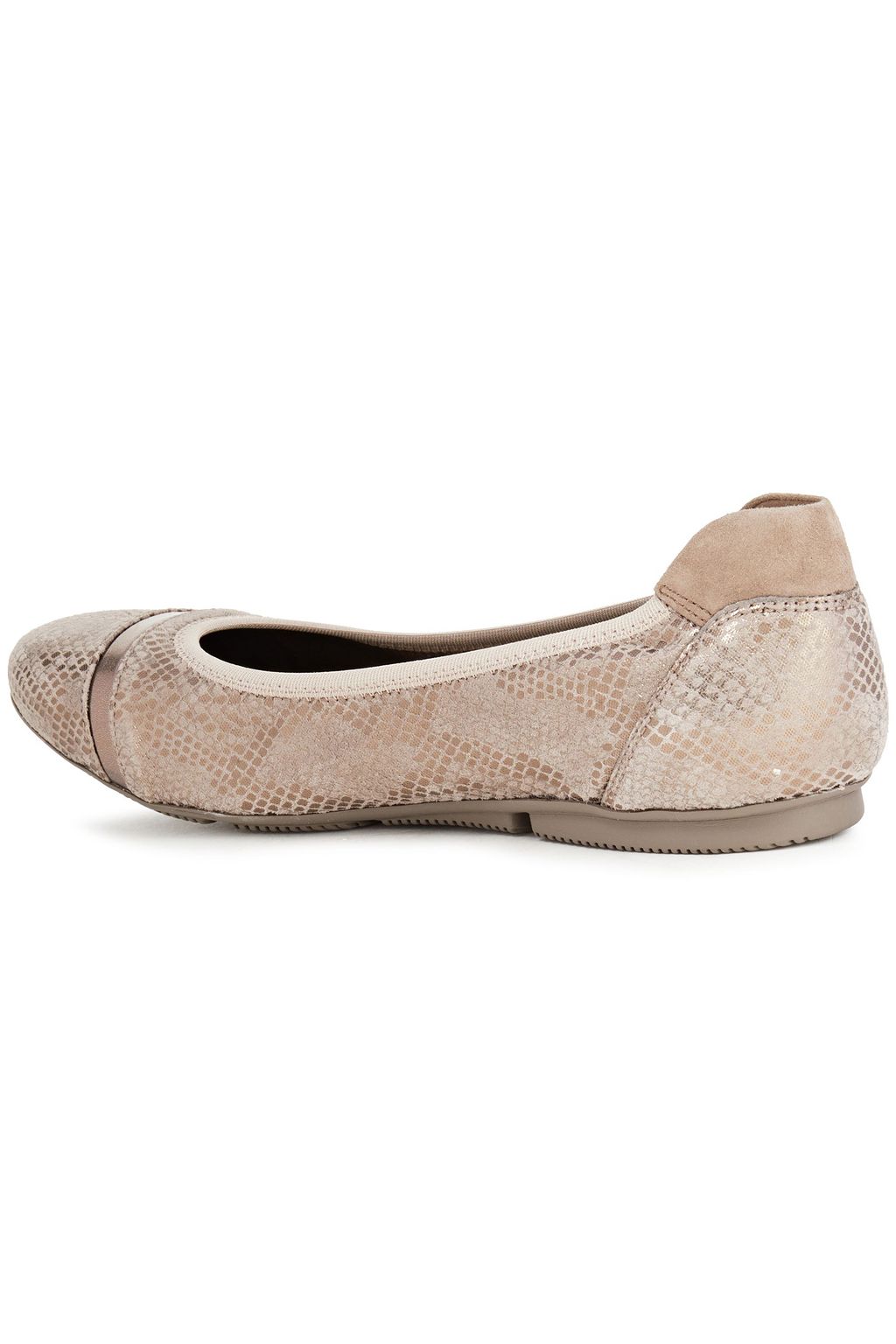 HOGAN Snake-print suede ballet flats