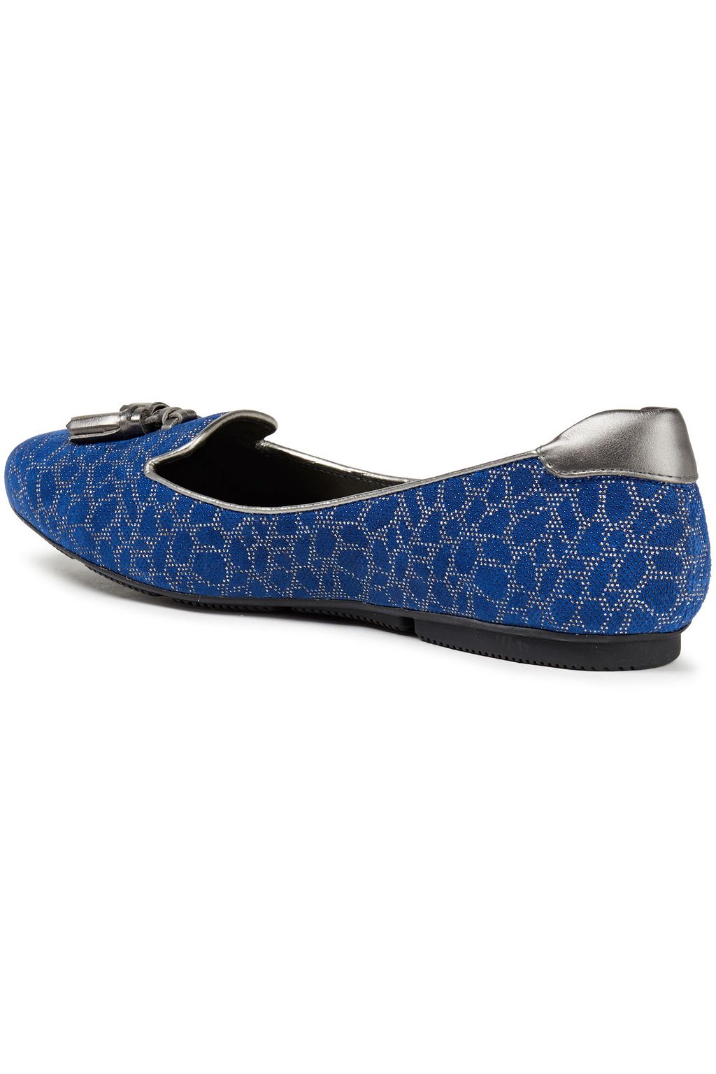 HOGAN Studded printed suede ballet flats