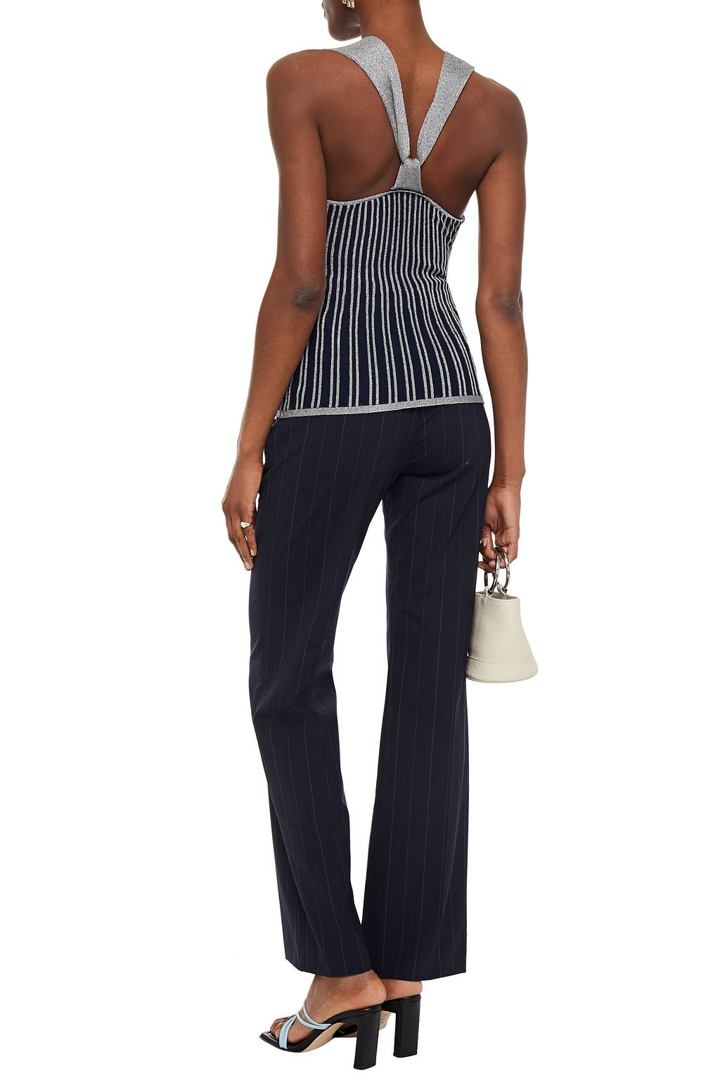 M MISSONI Metallic striped knitted top