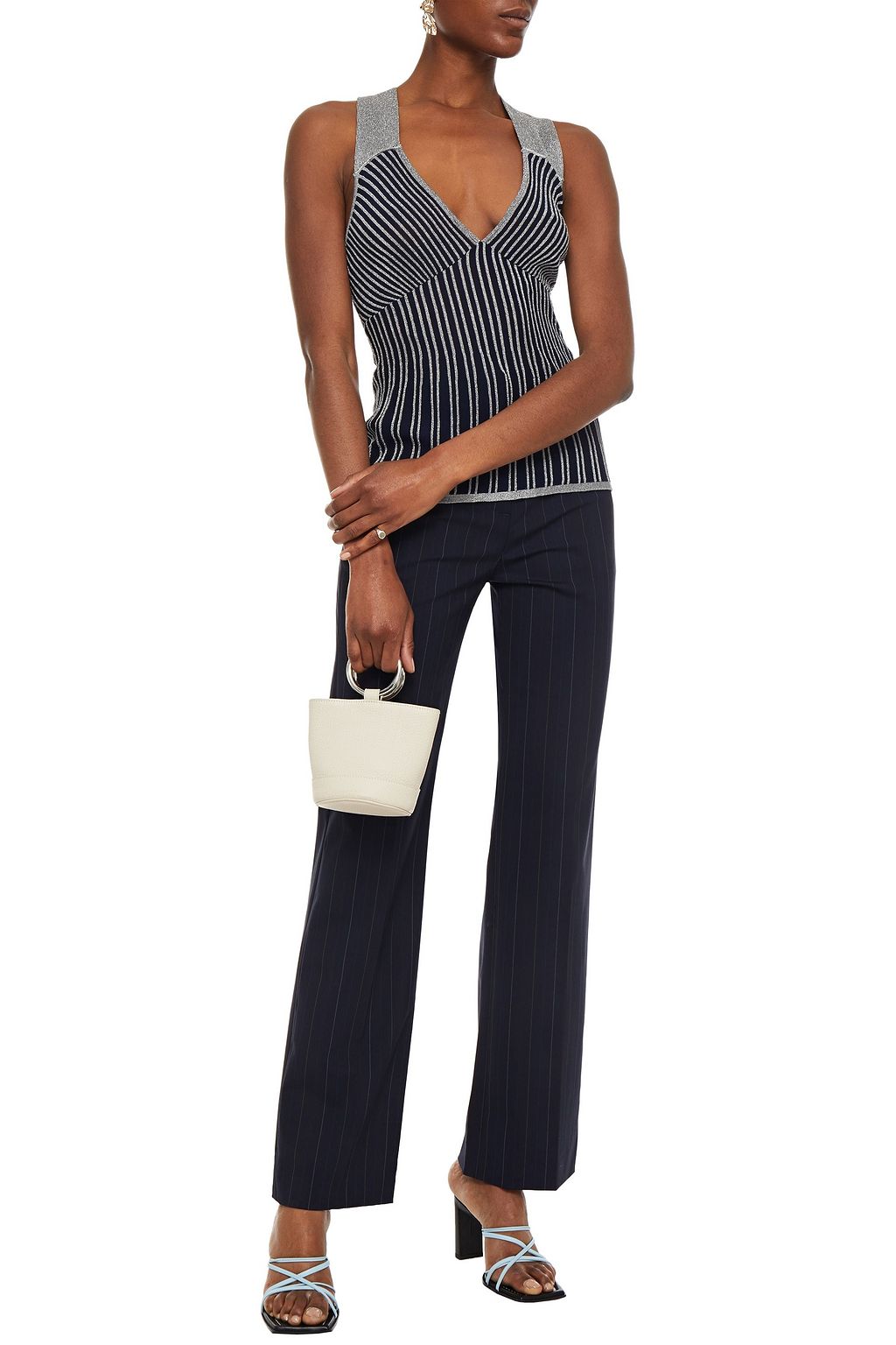 M MISSONI Metallic striped knitted top