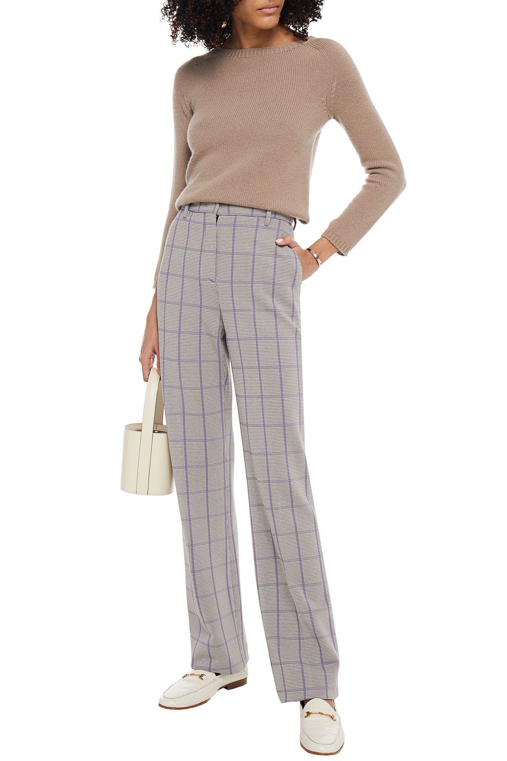 M MISSONI Checked stretch-knit straight-leg pants