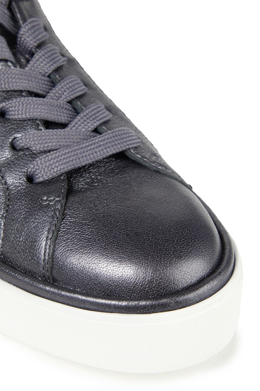 HOGAN Studded metallic leather sneakers