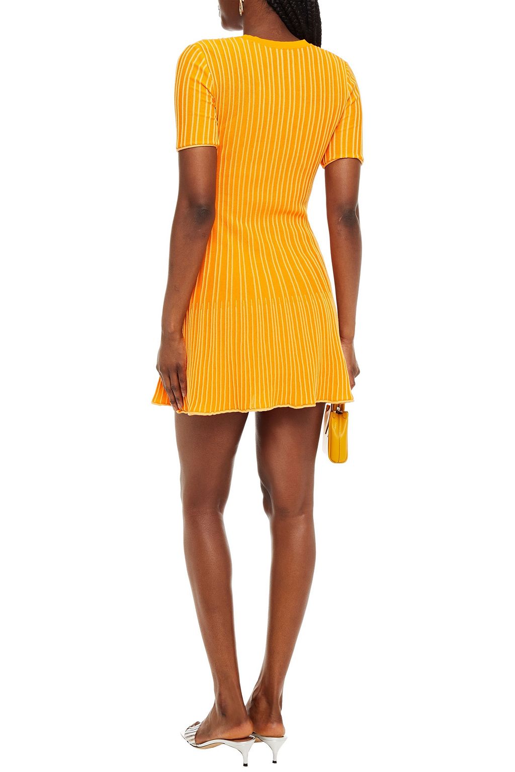 M MISSONI Striped ribbed cotton-blend mini dress