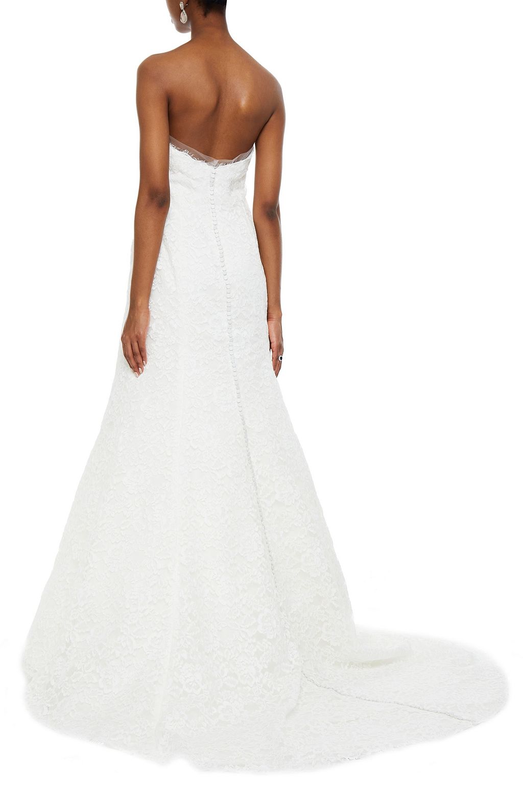 CAROLINA HERRERA Jensen strapless cotton-blend corded lace bridal gown