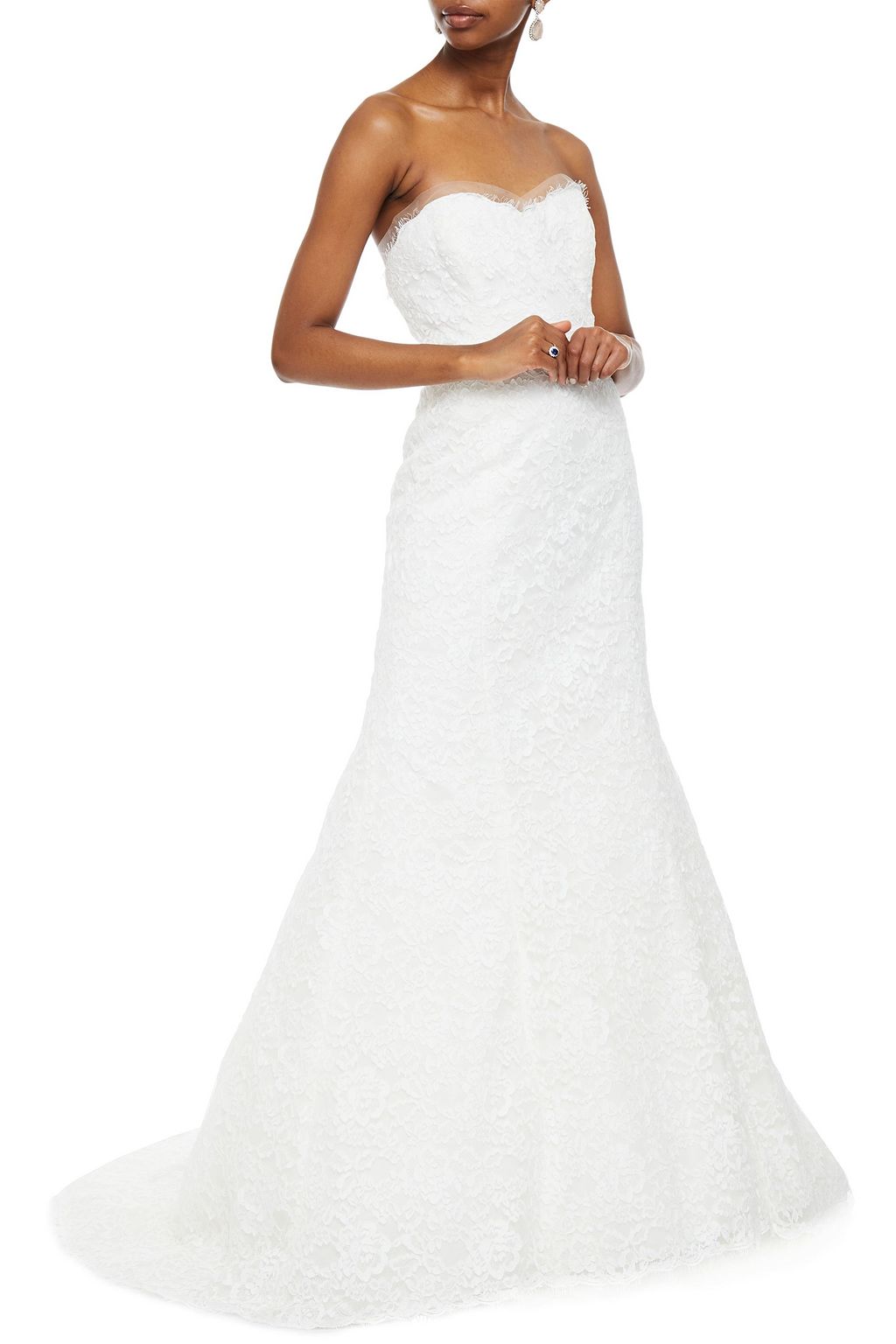 CAROLINA HERRERA Jensen strapless cotton-blend corded lace bridal gown