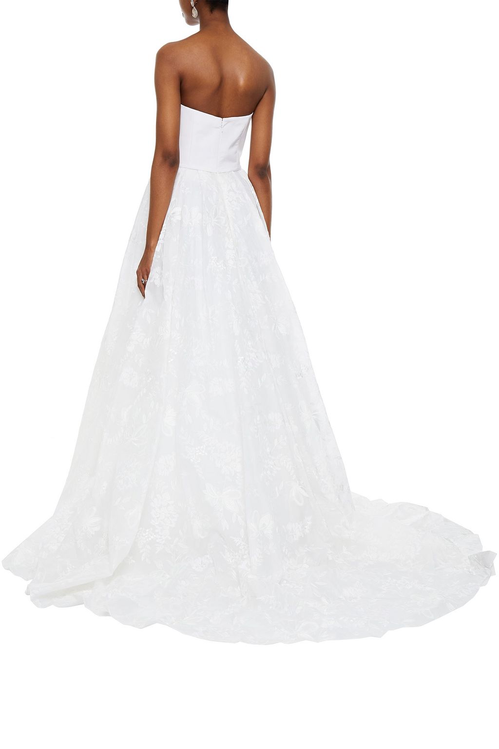 CAROLINA HERRERA Gloria strapless silk-faille and embroidered organza bridal gown