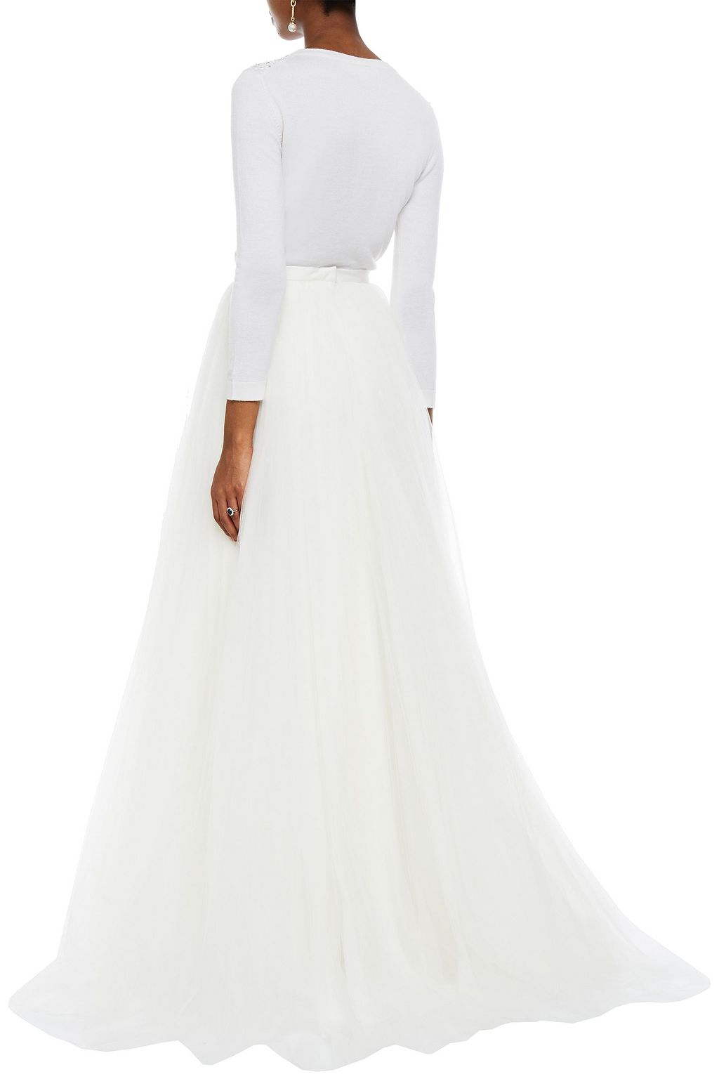 CAROLINA HERRERA Fleurette pleated tulle maxi skirt