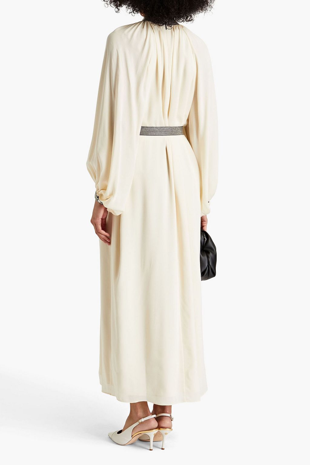 TORY BURCH Gathered silk-crepe maxi dress
