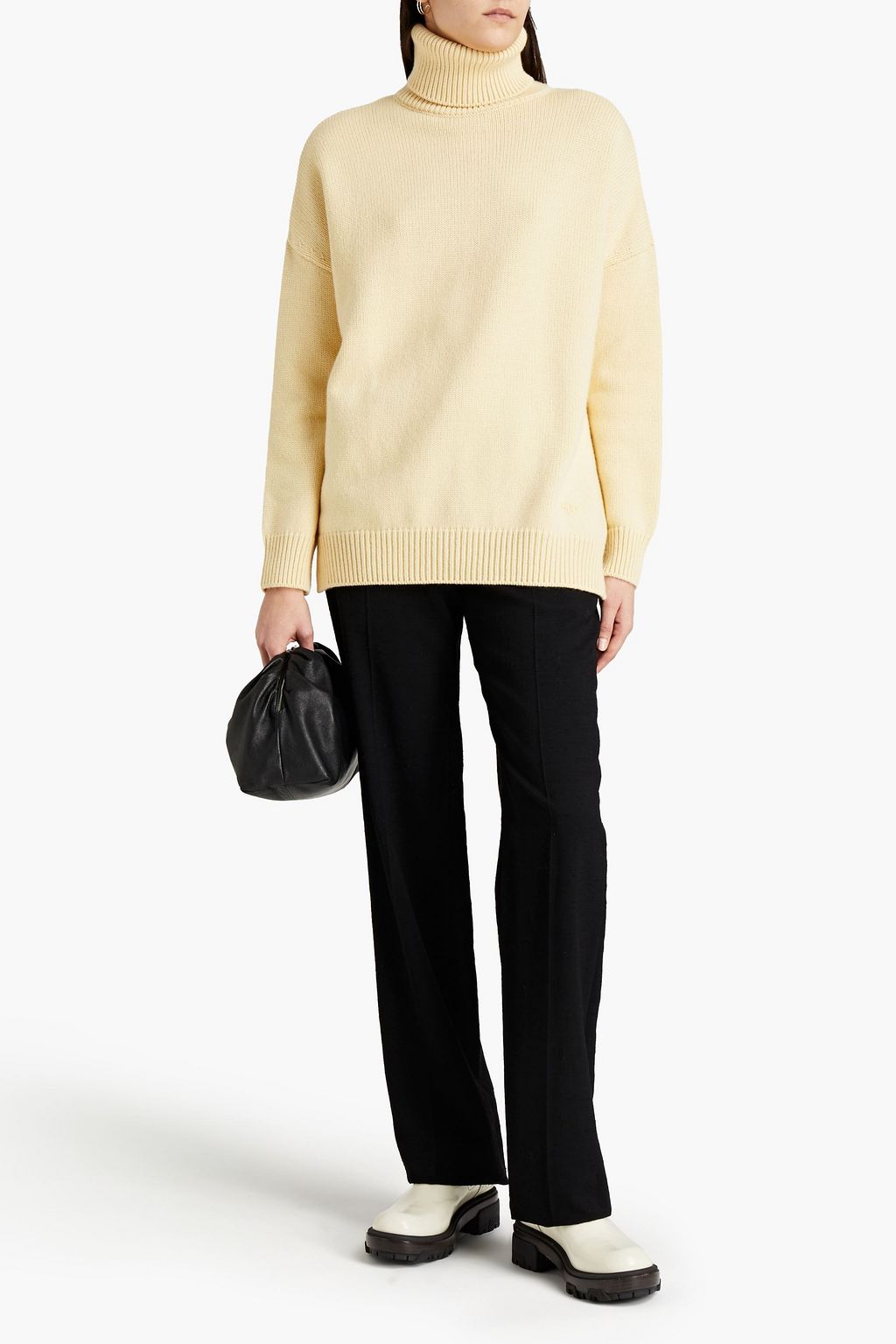 TORY BURCH Oversized merino wool and cashmere-blend turtleneck sweater |  Sale up to 70% off | THE OUTNET