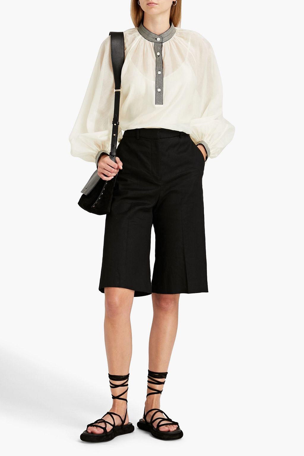 TORY BURCH Cotton and silk-blend organza blouse