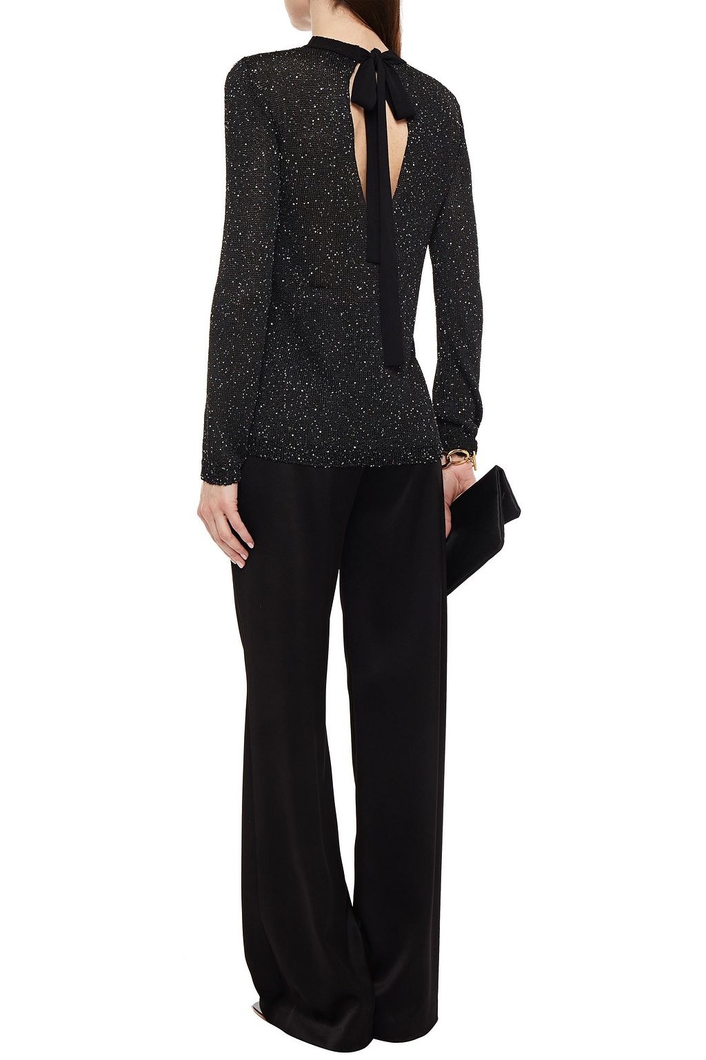 M MISSONI Cutout sequin-embellished knitted sweater