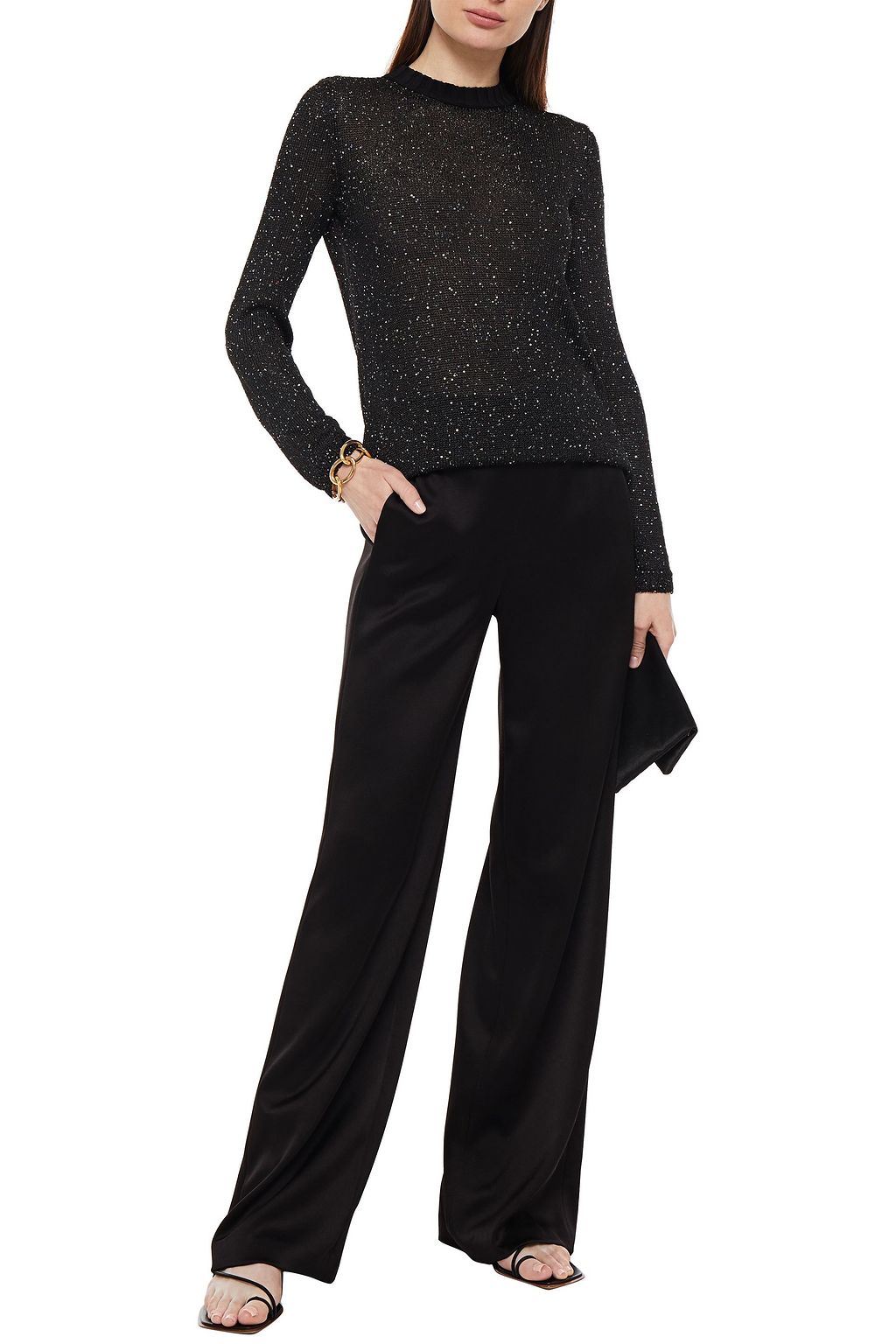 M MISSONI Cutout sequin-embellished knitted sweater