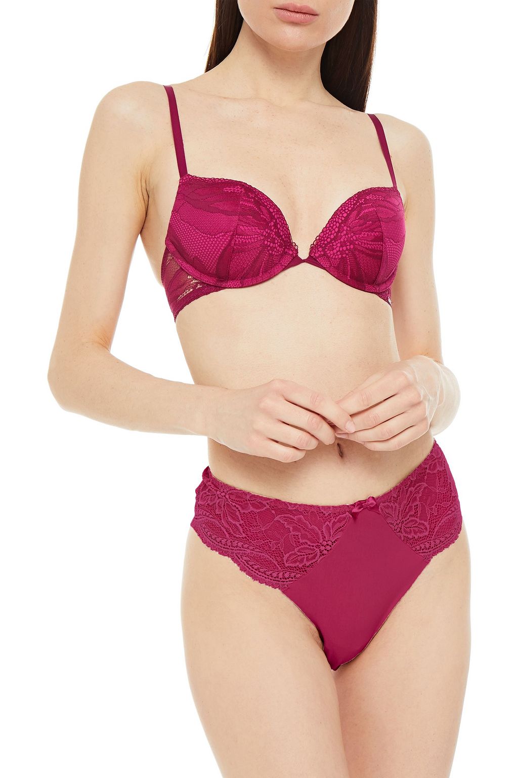 CALVIN KLEIN Stretch-lace underwired push-up bra