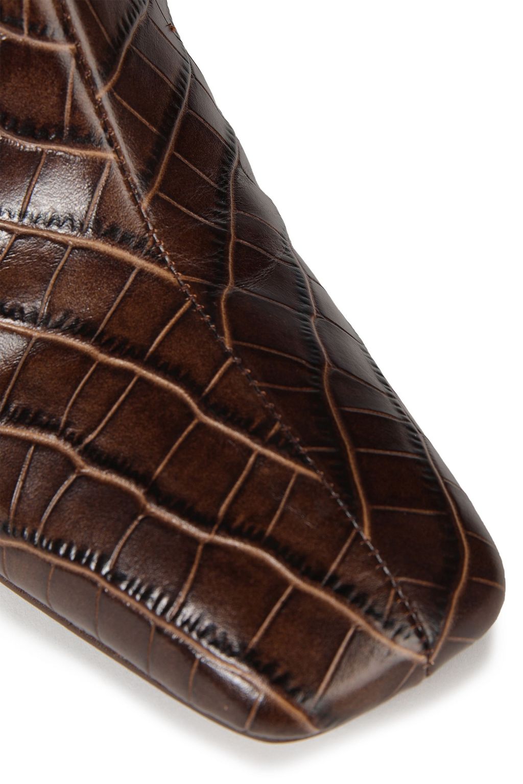 REFORMATION Croc-effect leather ankle boots