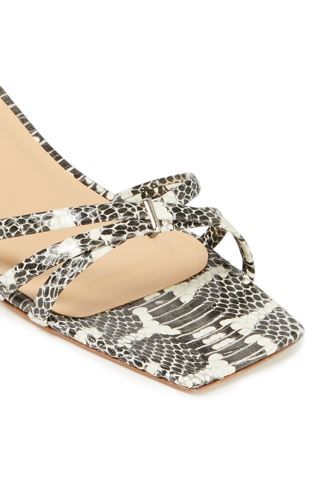 BY FAR Kaia snake-effect leather sandals