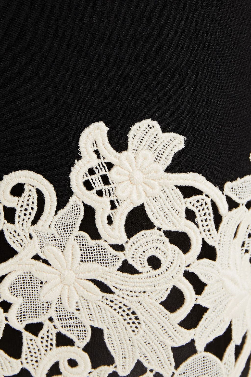 VALENTINO GARAVANI Cotton-blend twill and guipure lace mini dress