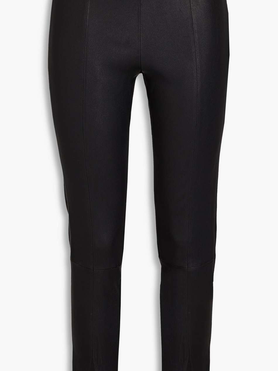 cropped leather leggings