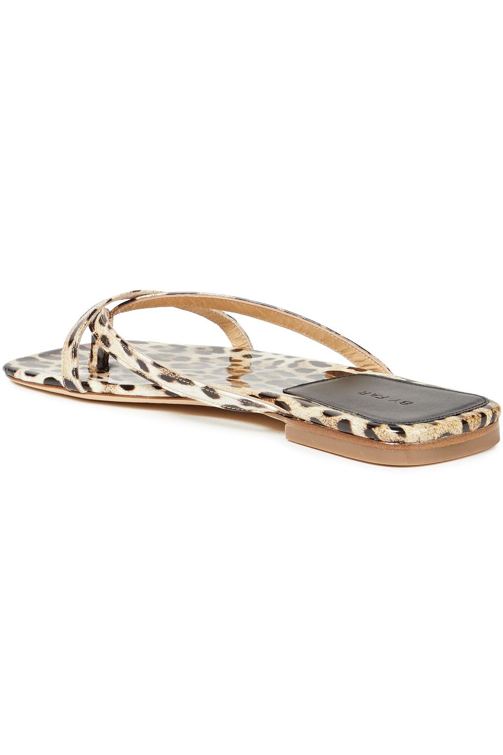 BY FAR Deni leopard-print patent-leather sandals