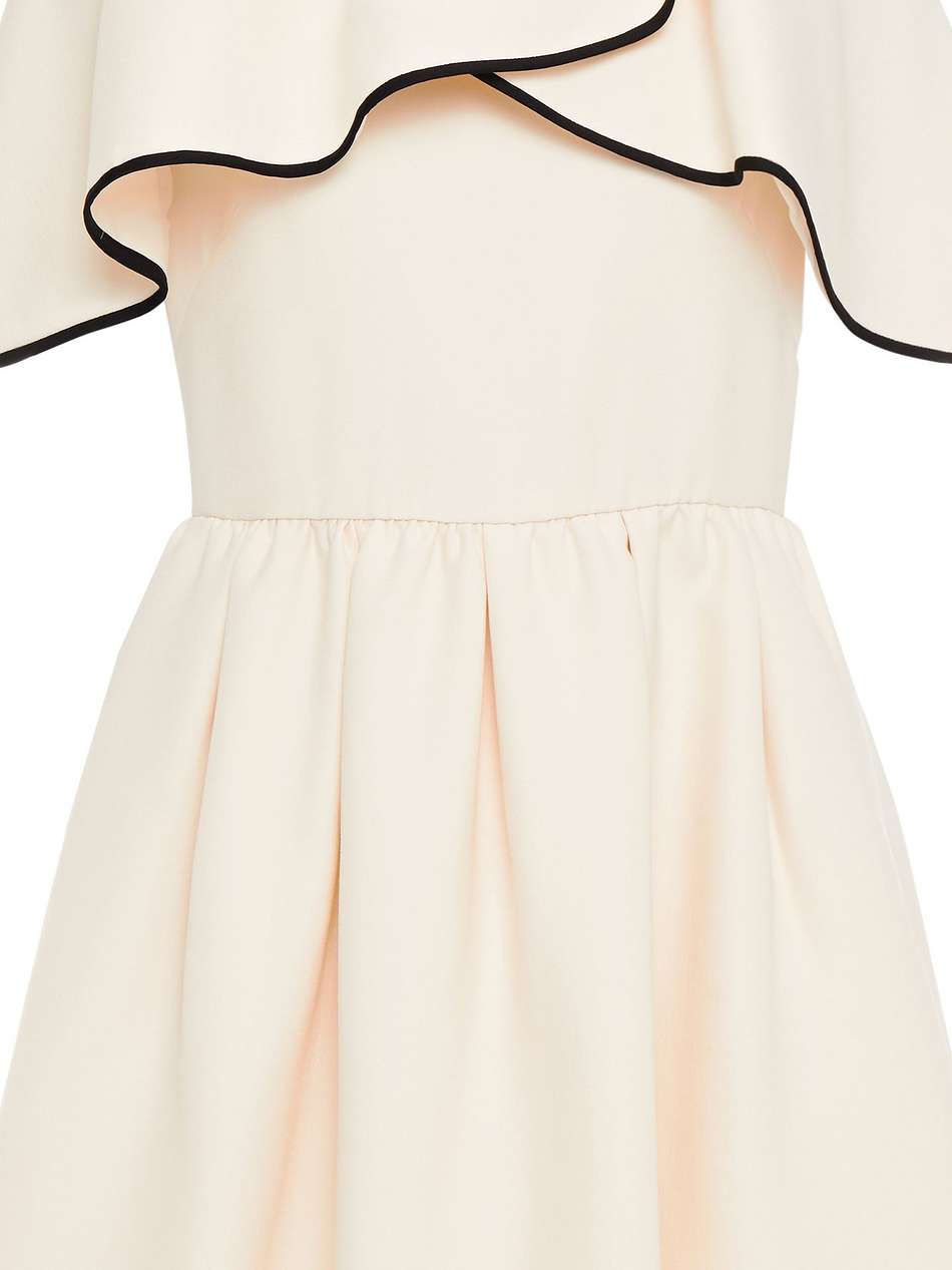 ruffled wool and silk-blend crepe mini dress