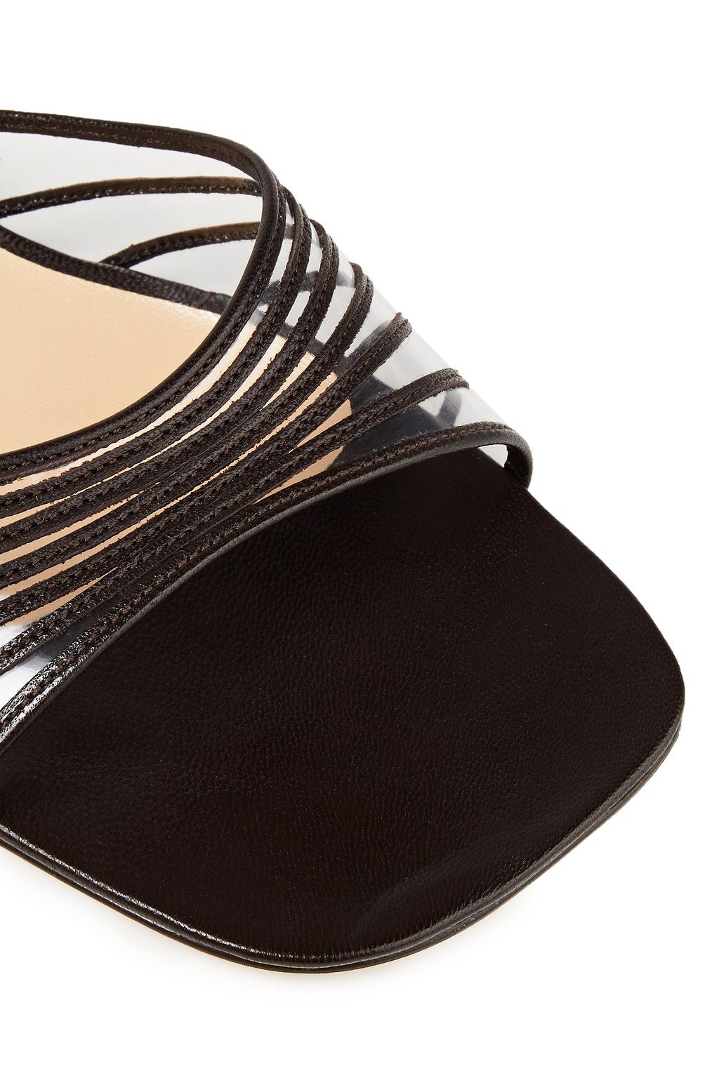 BY FAR Anna leather and PVC sandals