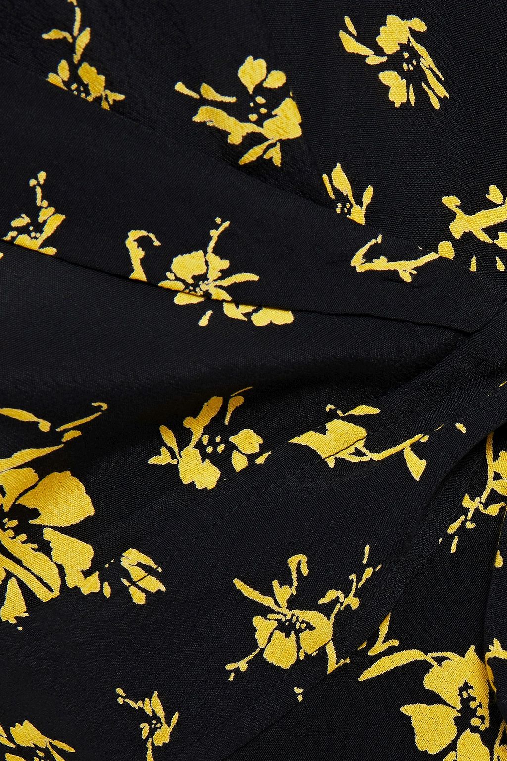 GANNI Floral-print crepe wrap top