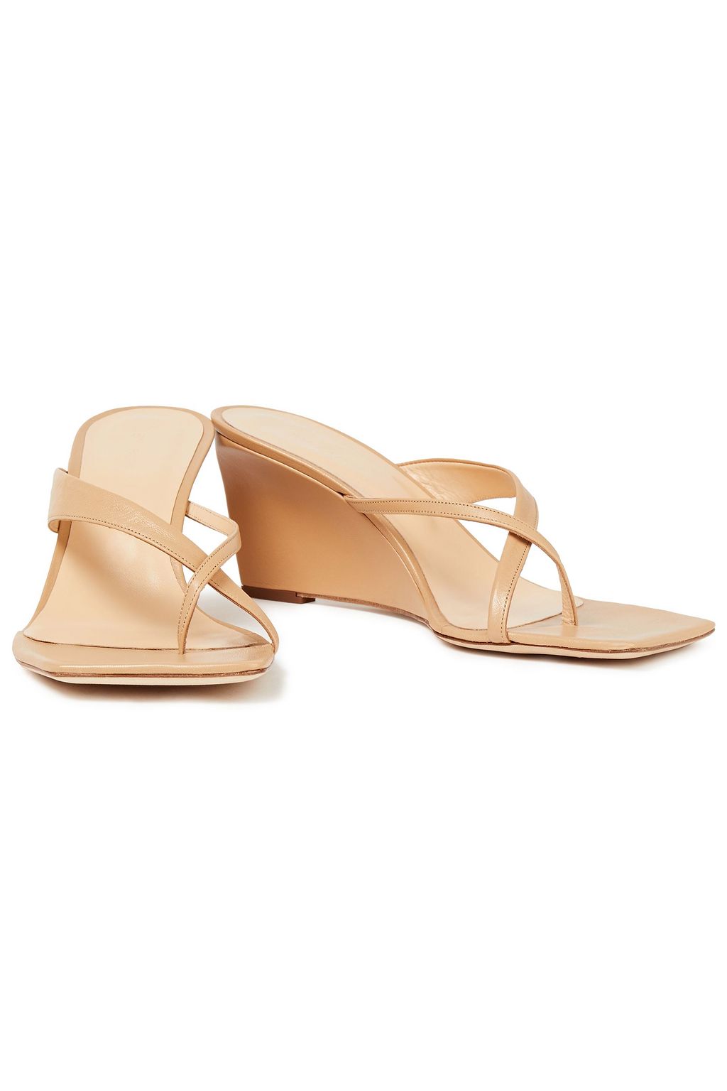 BY FAR Theresa grosgrain wedge mules