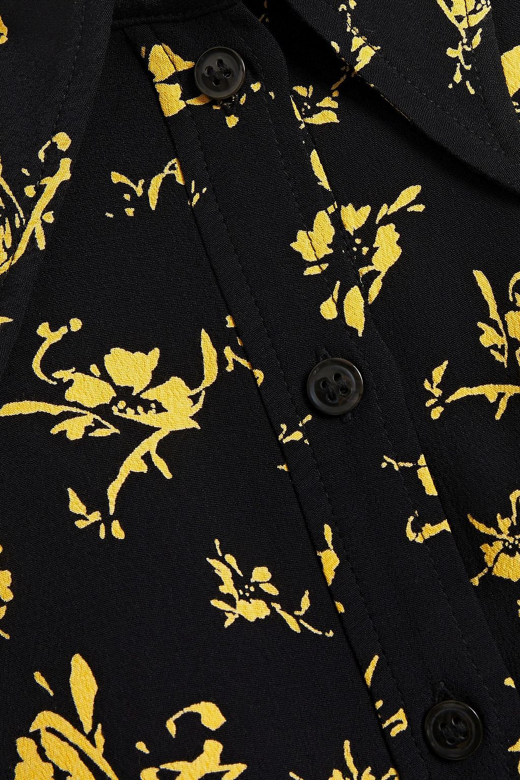 GANNI Hemdkleid in Minilänge aus Crêpe de Chine mit floralem Print