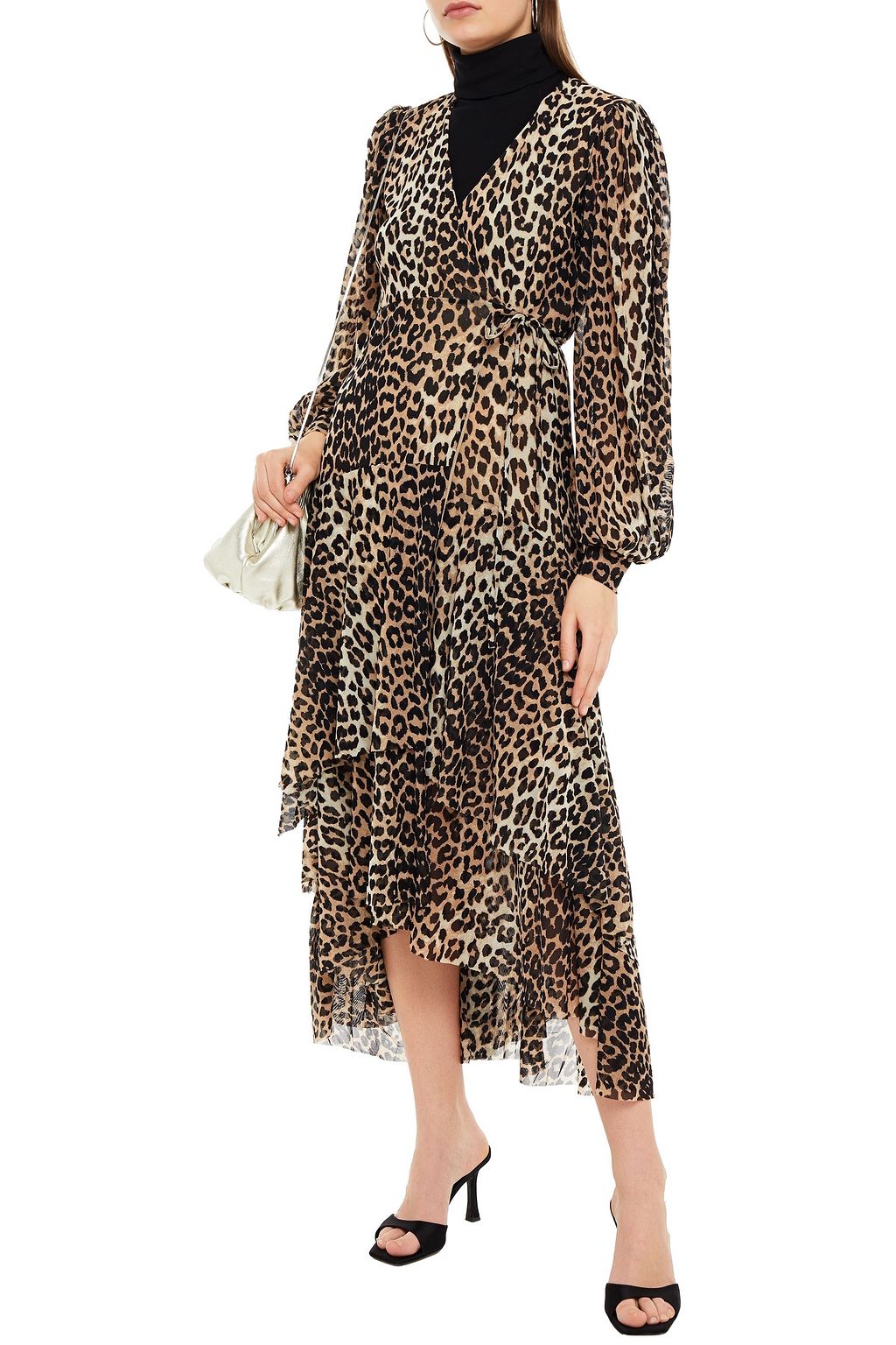 mesh leopard dress