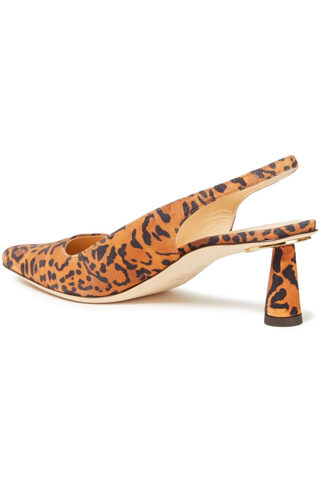 BY FAR Diana leopard-print suede slingback pumps