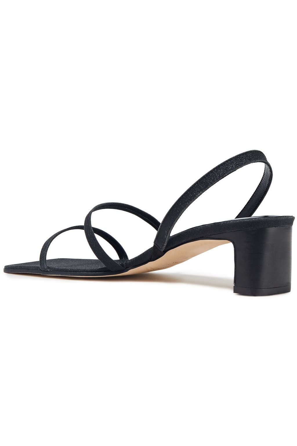 BY FAR Renata glittered leather slingback sandals