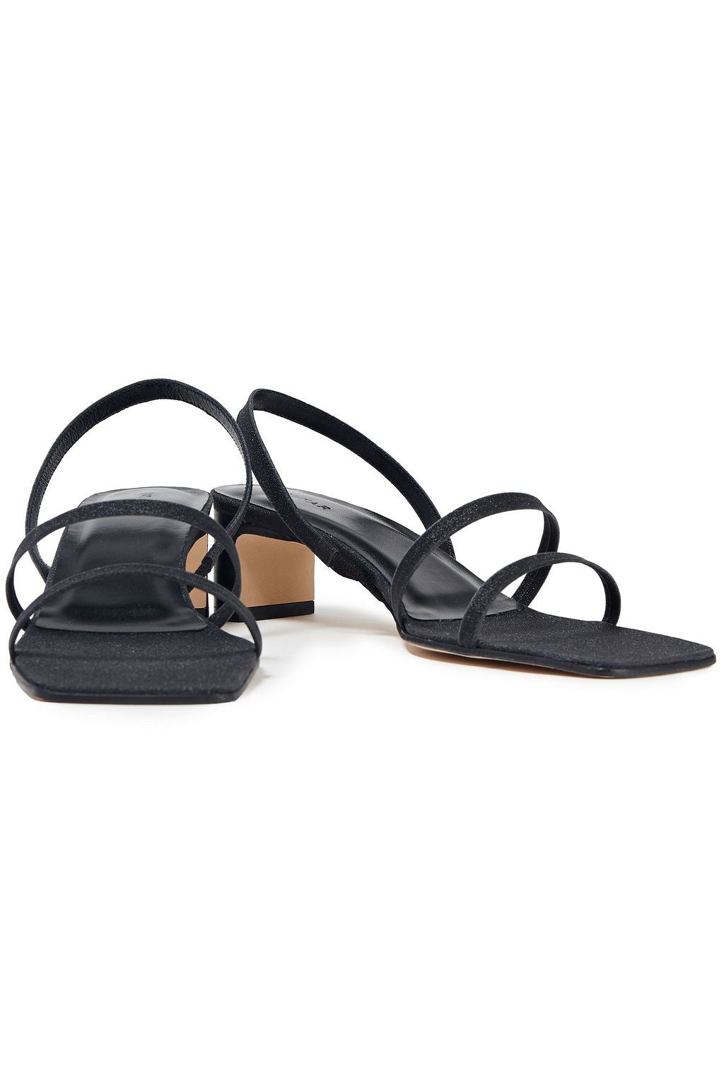BY FAR Renata glittered leather slingback sandals
