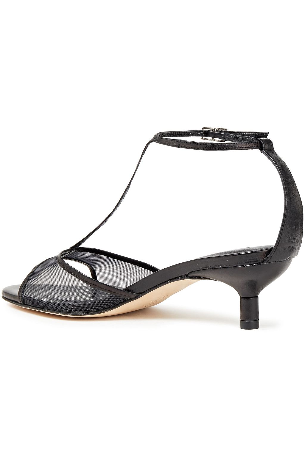 BY FAR Baby mesh-trimmed leather sandals