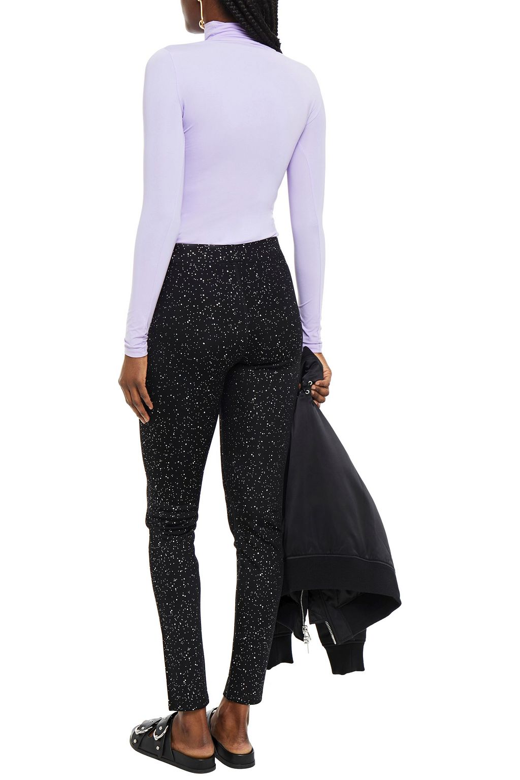 KENZO Metallic printed stretch-ponte leggings