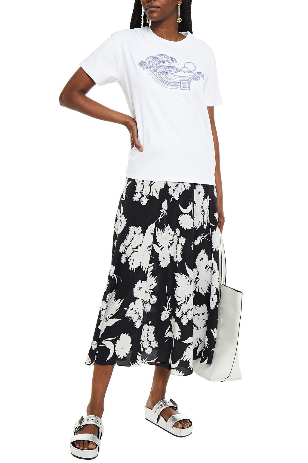 KENZO Embroidered cotton-jersey T-shirt