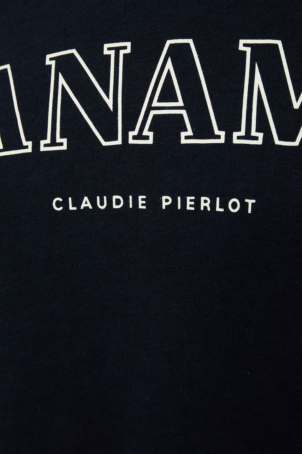 CLAUDIE PIERLOT Printed cotton and linen-blend jersey top