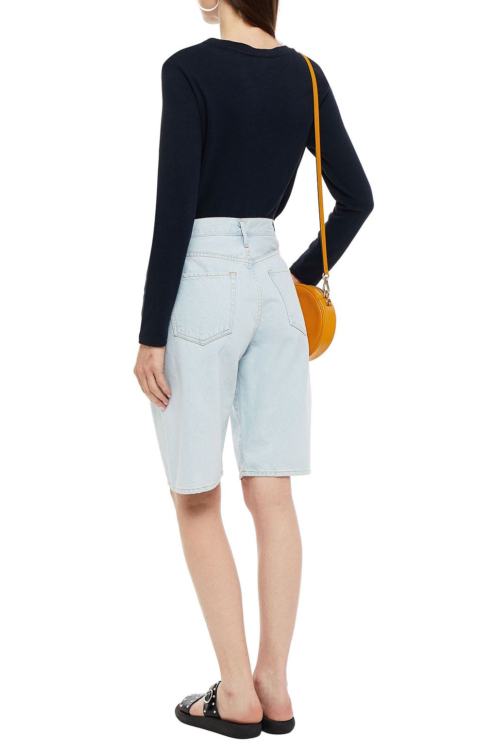 CLAUDIE PIERLOT Printed cotton and linen-blend jersey top