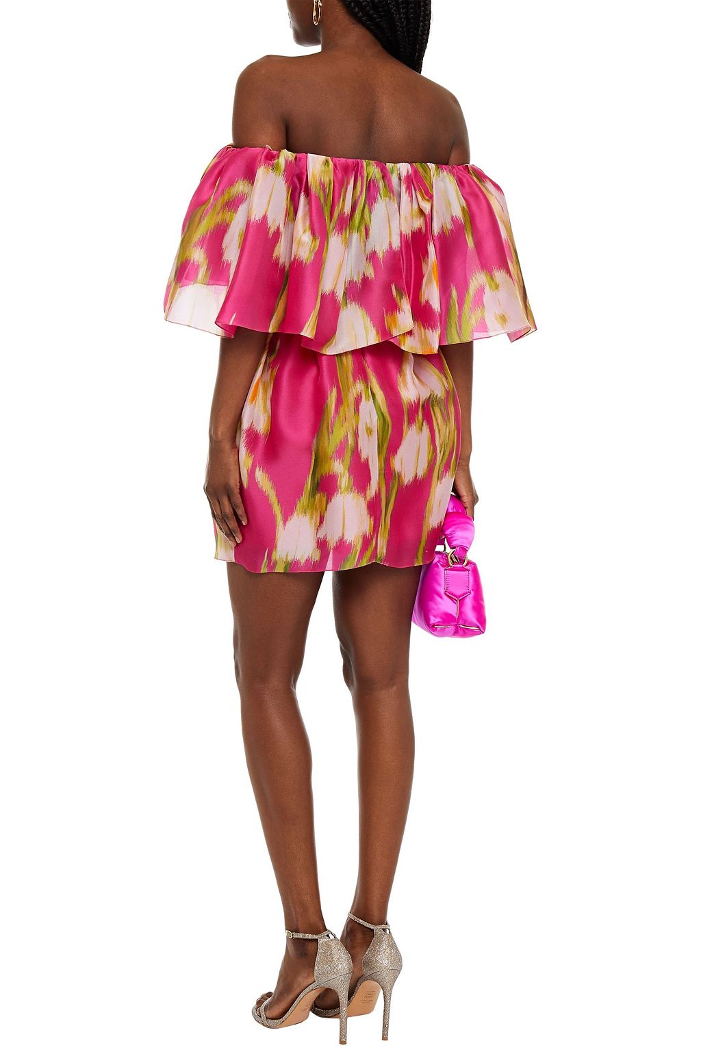 CAROLINA HERRERA Off-the-shoulder floral-print silk-organza mini dress