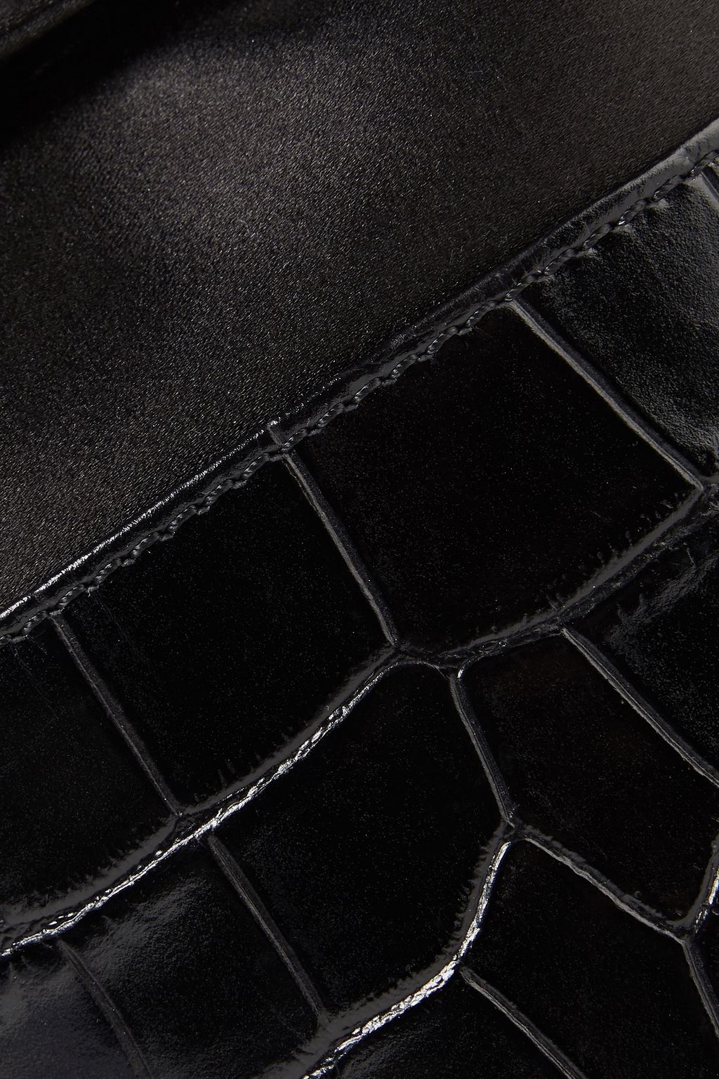 BY FAR Jamie paneled silk-satin and leather shoulder bag